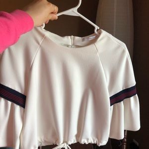 Zara top with larger sleeves & tie front.